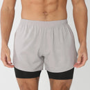 Shorts de ginástica masculinos para corrida com bolsos internos