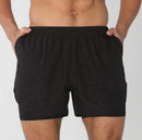 Shorts de ginástica masculinos para corrida com bolsos internos