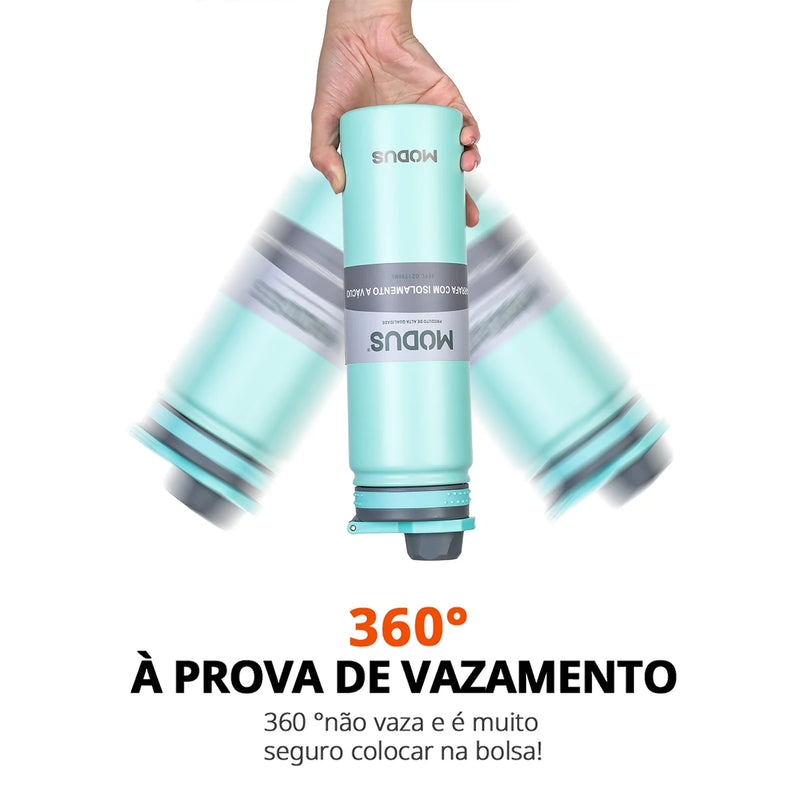 Garrafa Térmica com Canudo de Aço Inoxidável