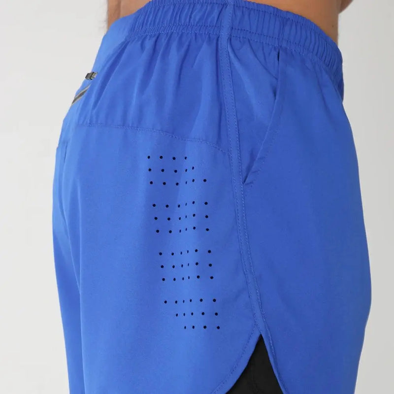 Shorts de ginástica masculinos para corrida com bolsos internos