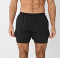 Shorts de ginástica masculinos para corrida com bolsos internos