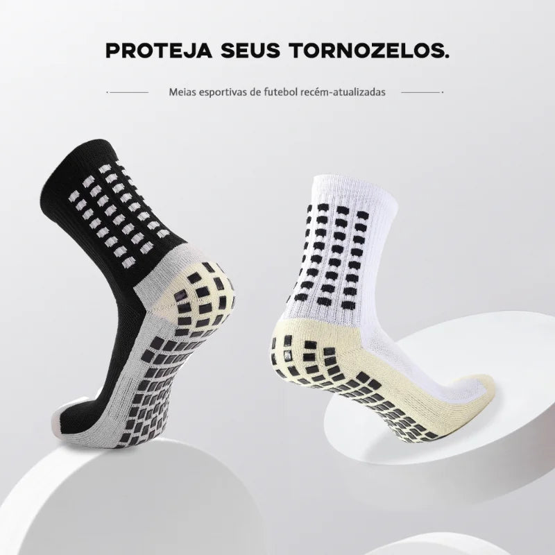 Meias de futebol masculinas, meias de corrida de poliamida