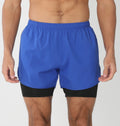 Shorts de ginástica masculinos para corrida com bolsos internos