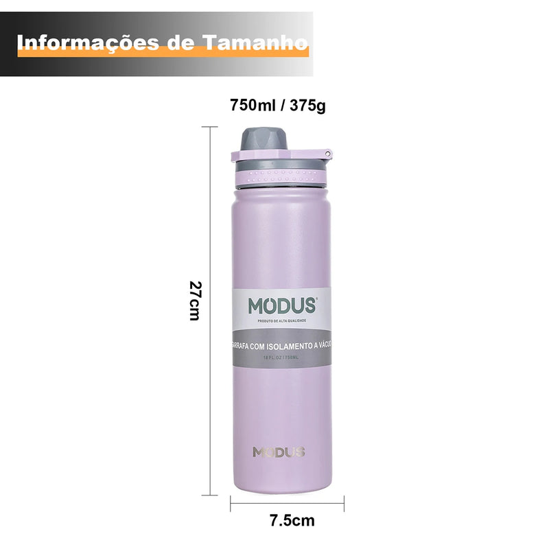 Garrafa Térmica com Canudo de Aço Inoxidável