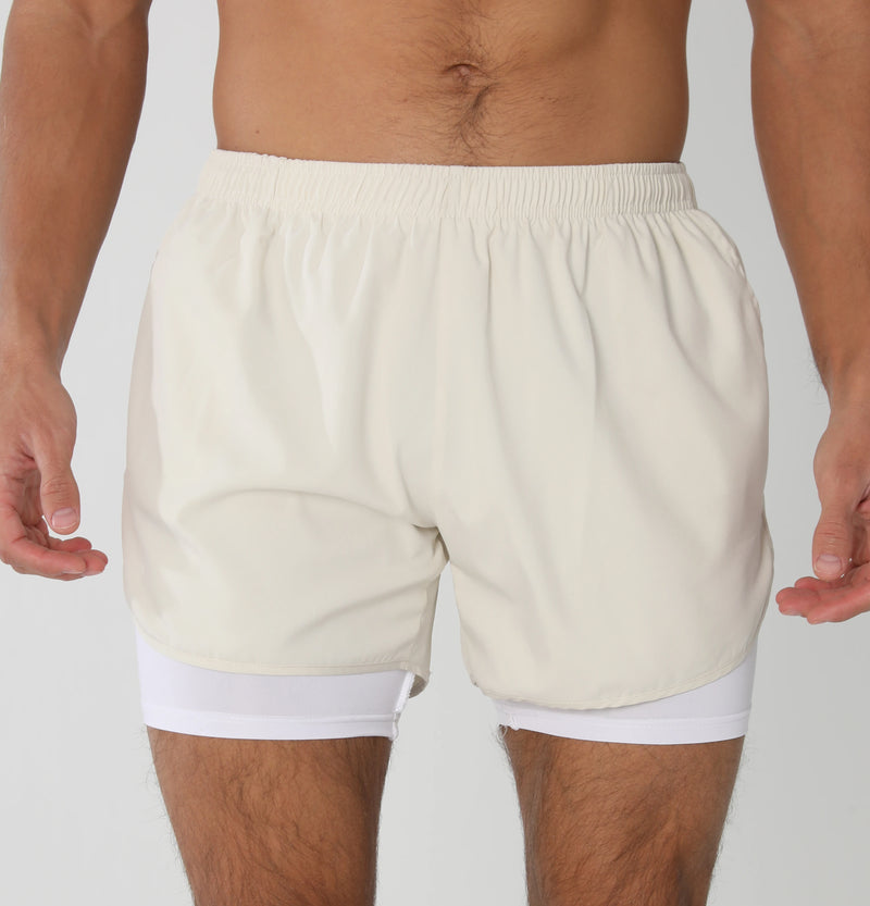 Shorts de ginástica masculinos para corrida com bolsos internos